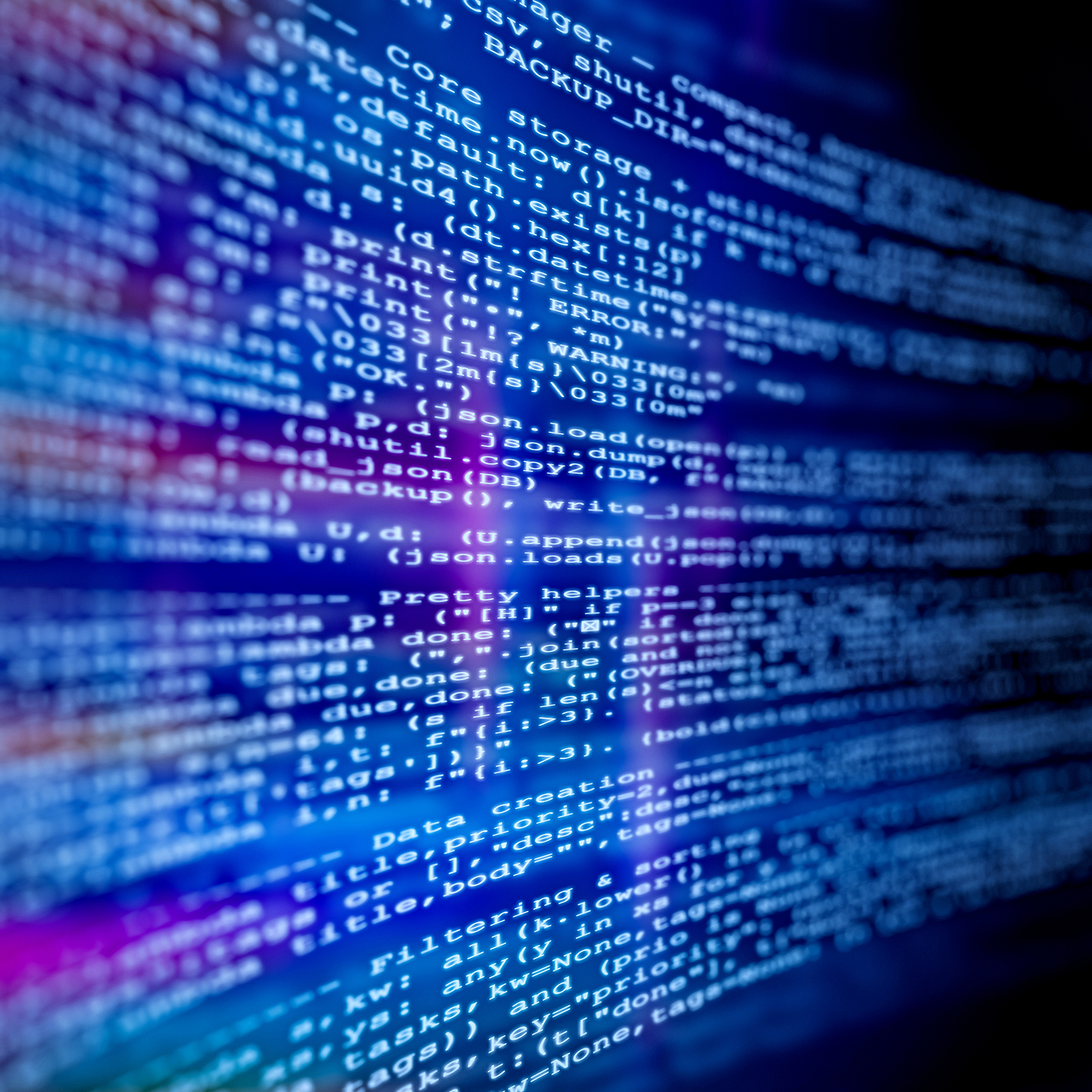 Computer Code On Screen With Abstract Digital Background