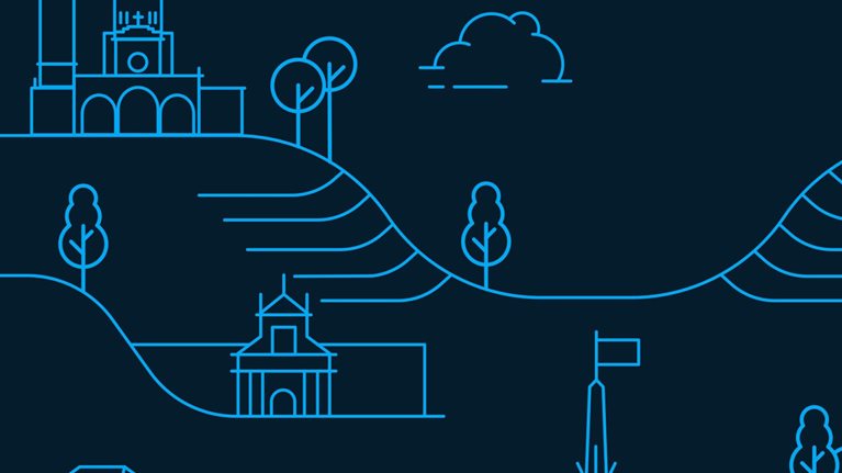 plane flying over Philippines - line drawing