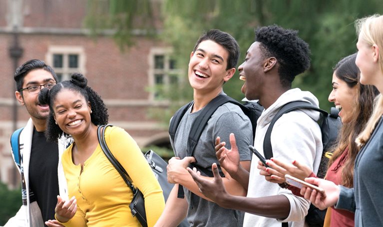 Making New Friends at College - stock photo