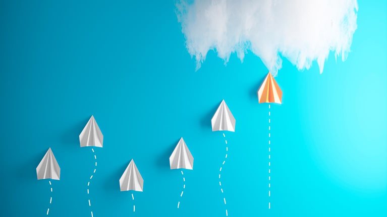 Leadership - Success Concept With Paper Airplanes - stock photo