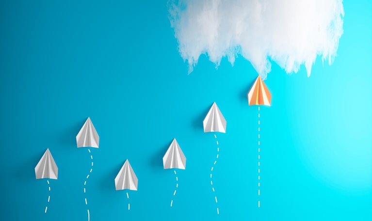 Leadership - Success Concept With Paper Airplanes - stock photo