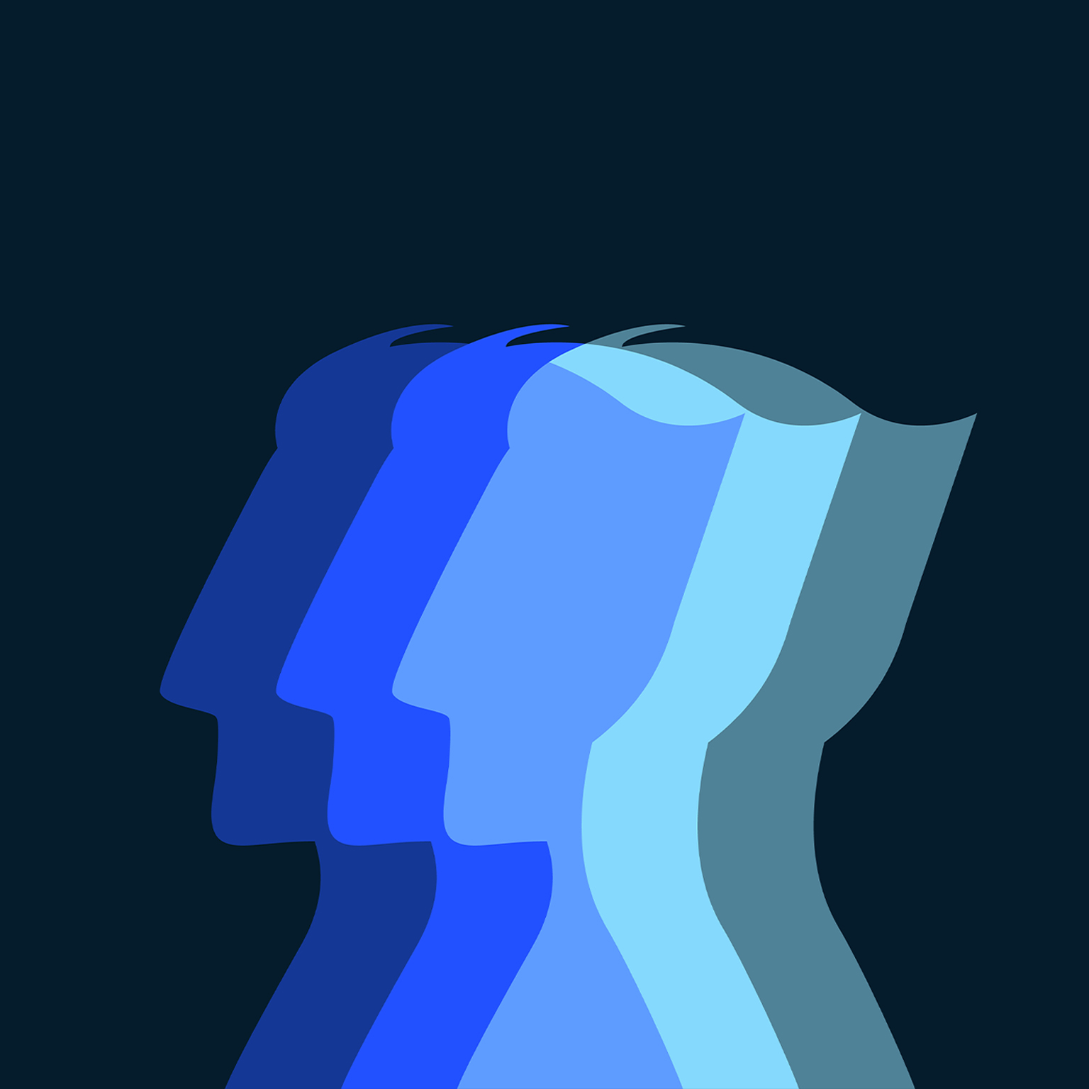 Silhouette of the man's side profile - stock illustration