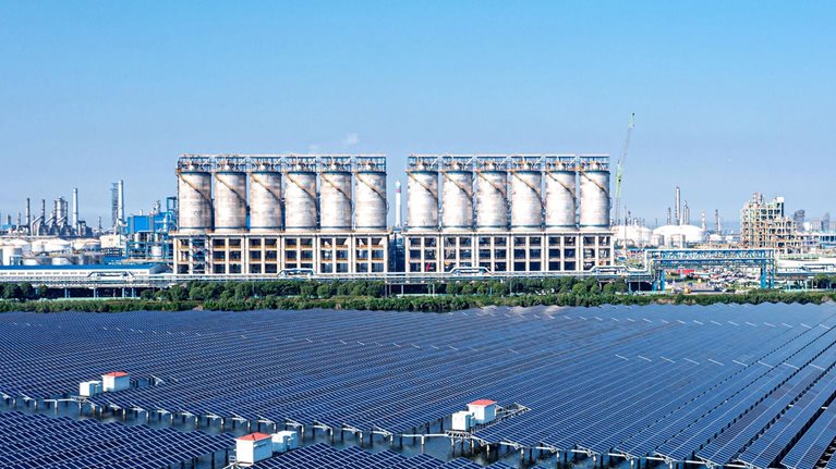 Chemical plant with solar power station