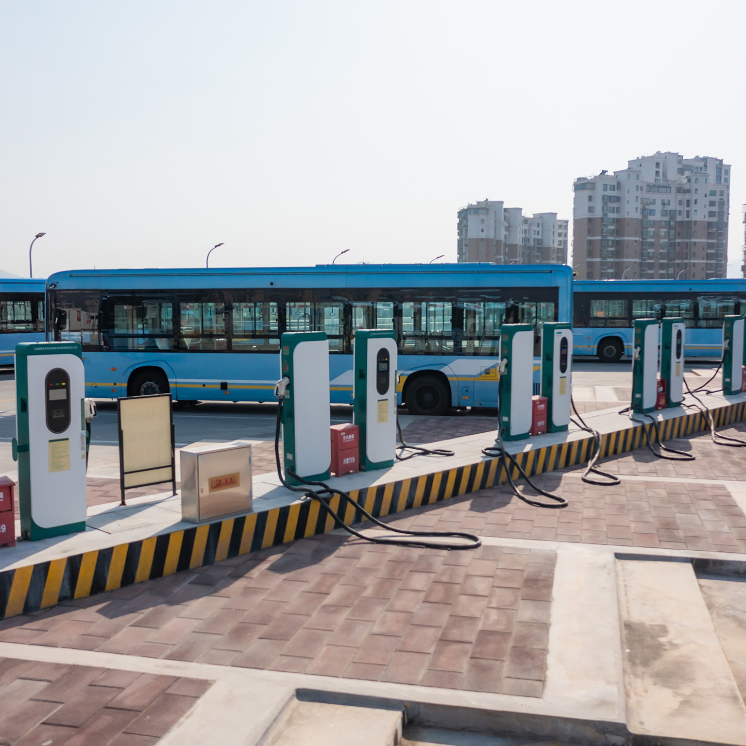 photo of charging station for fleet of electric buses 