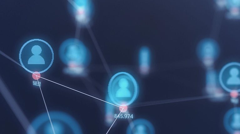 3D illustration Rendering of people connection technology concept