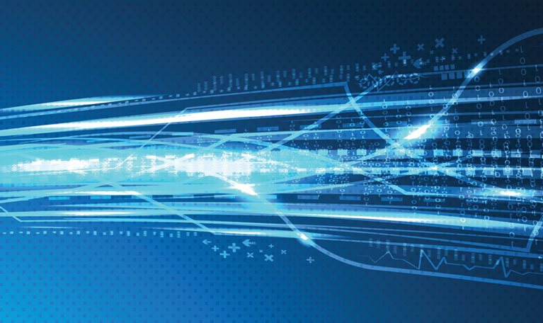 Abstract technology background blue lines graphic, illustration vector. - stock illustration