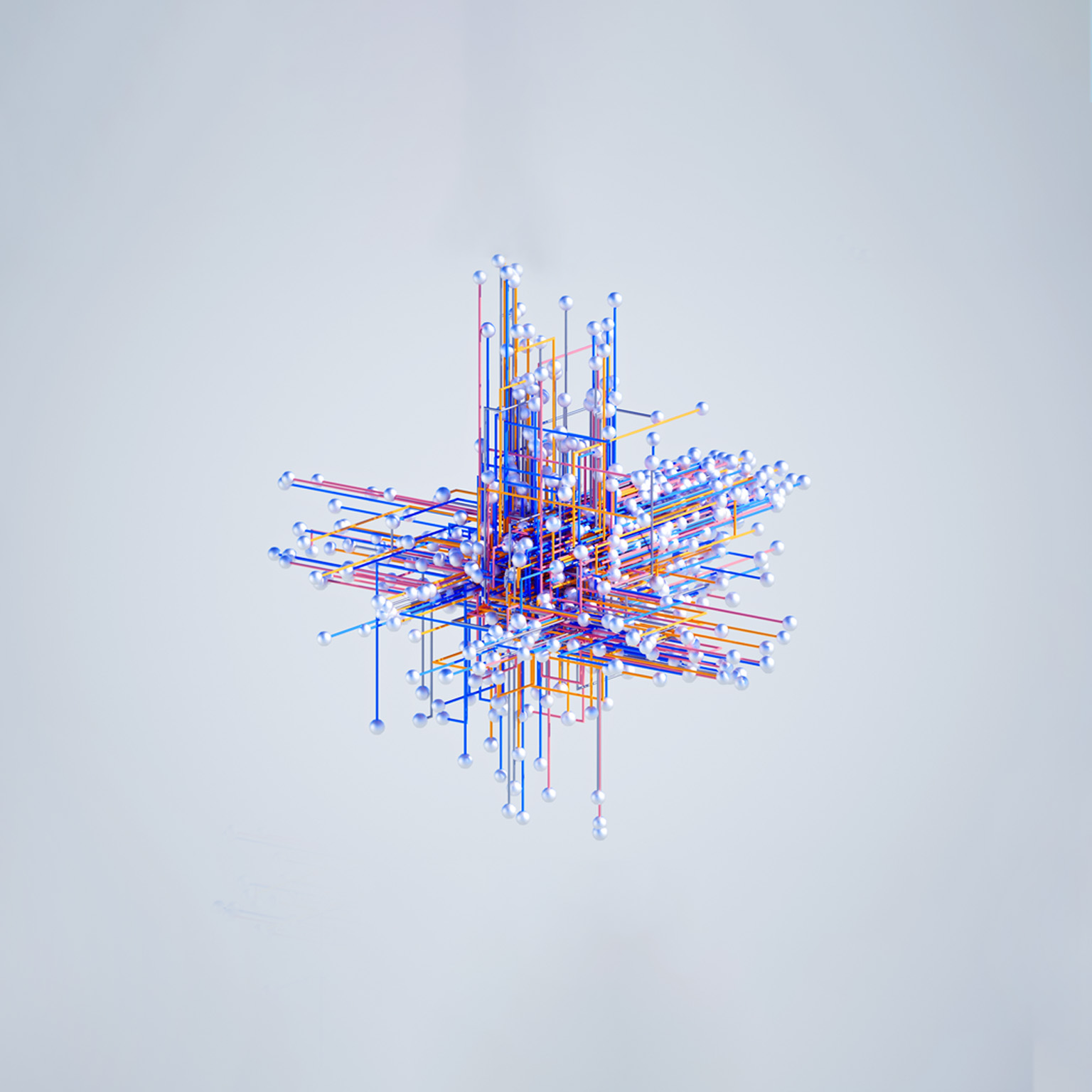 Abstract 3D rendering of colorful network wires symbolizing the intricate nature of data networks.