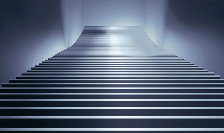 The ladder of cyberpunk 3D rendering