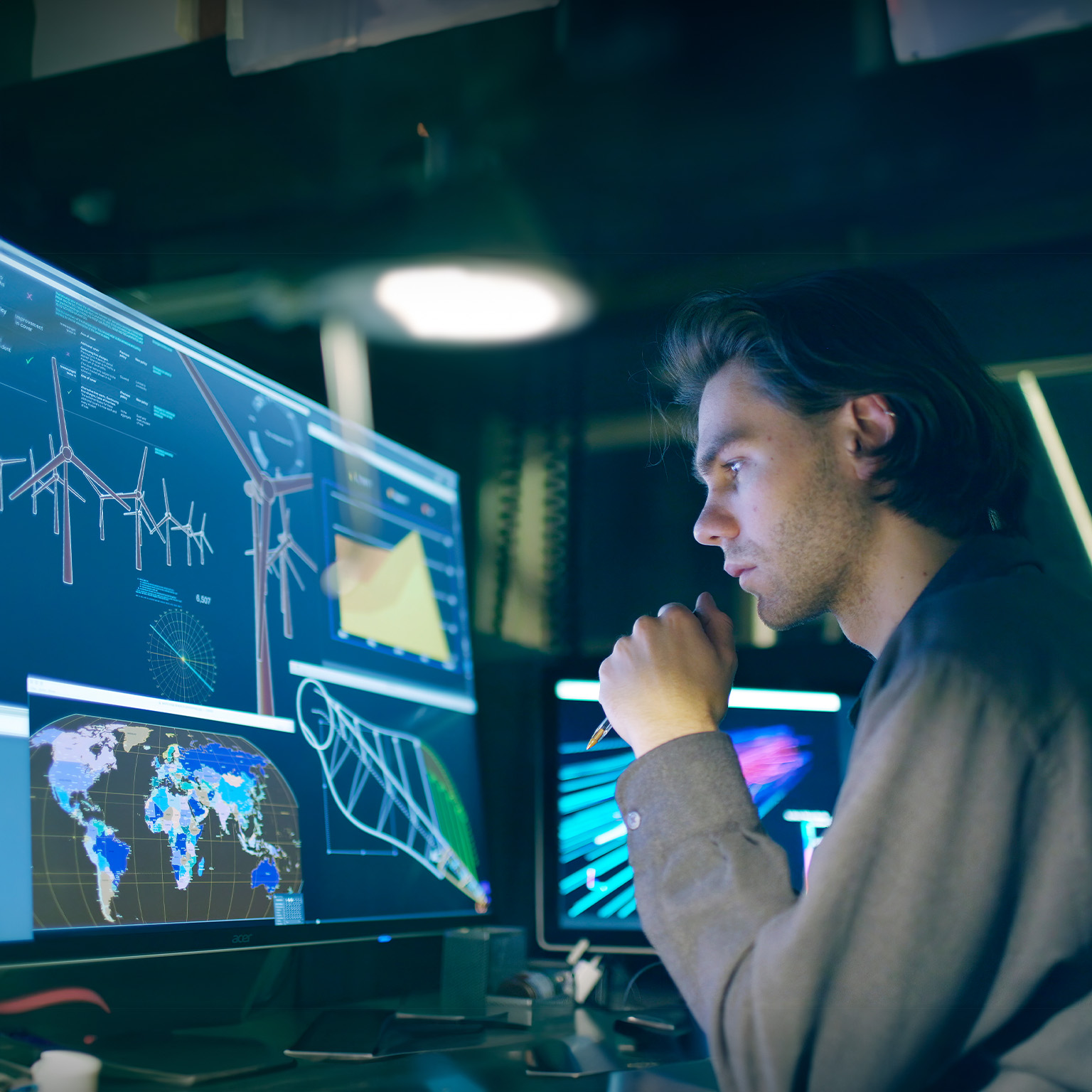 Wind turbine research B - stock photo