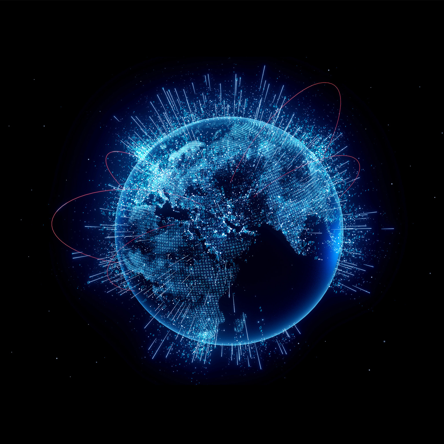 Digital generated image of global data visualization.