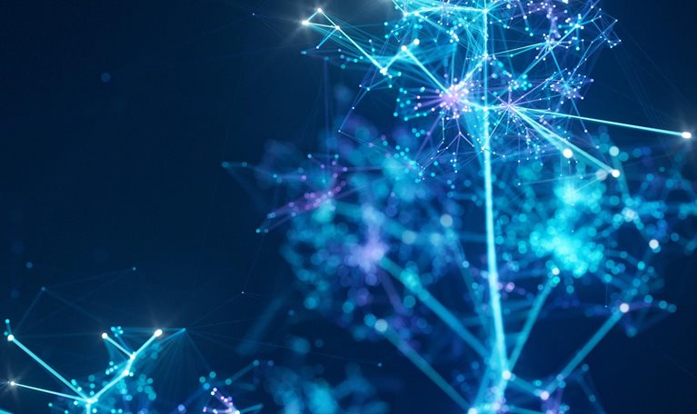 Complex Digital Structure Growing Endlessly - Intricate Connection Lines Symbolizing Innovative Artificial Intelligence Or Big Data Models