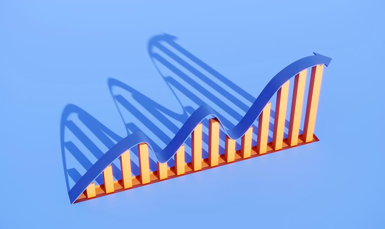 3D growing bar graph