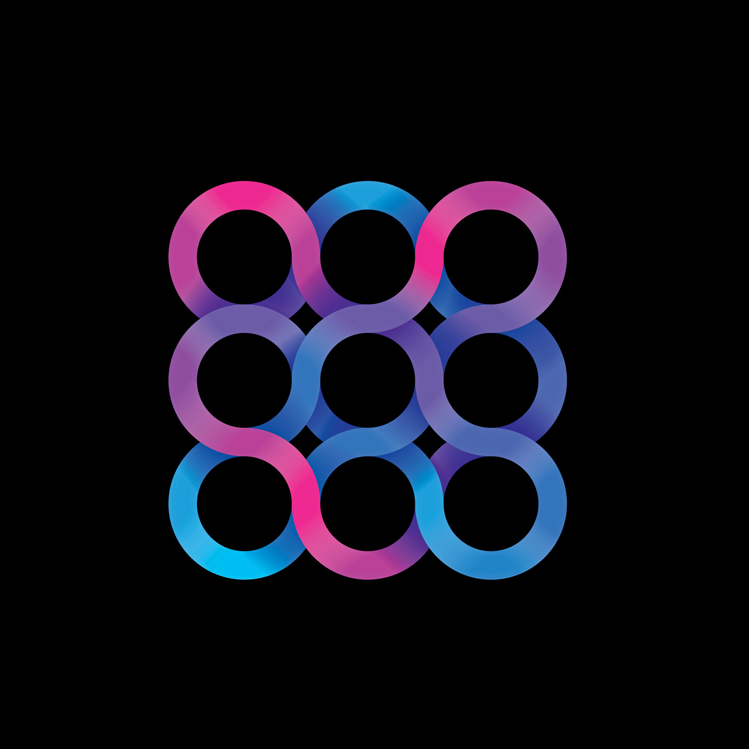 Infinite circle loops with gradient in abstract design