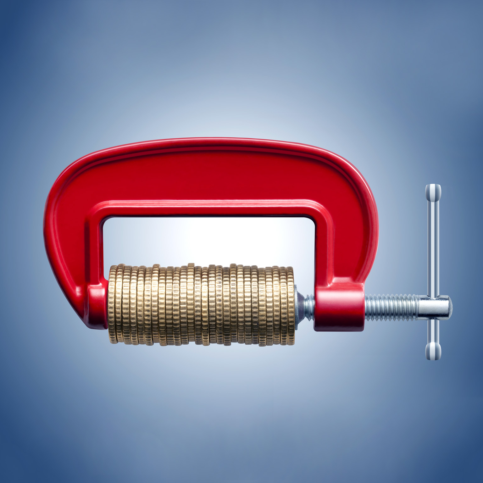 Clamp compression tool and coins