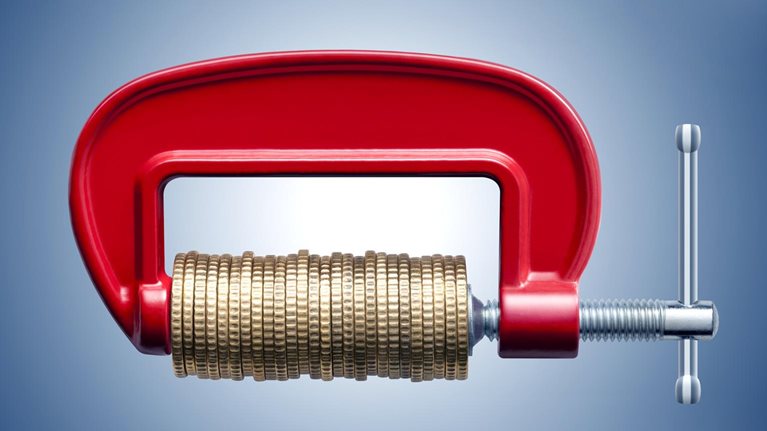 Clamp compression tool and coins