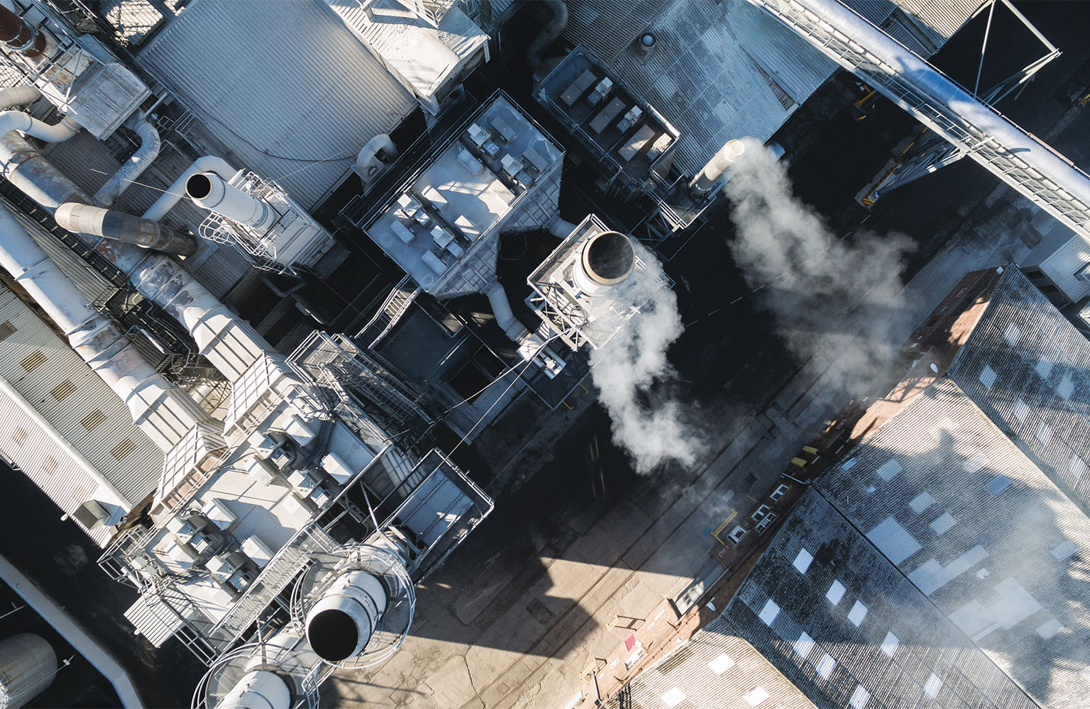 View of city buildings from above