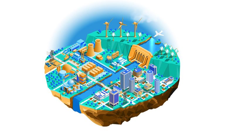 A day and a night on a floating island powered by cutting-edge climate technologies, designed to support and provide sustainable energy for the adjacent city.