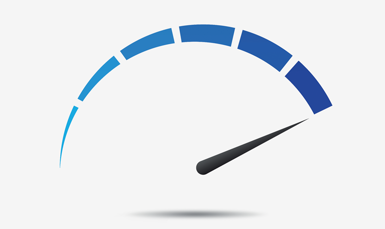 Illustration of a blue odometer representing performance measuring