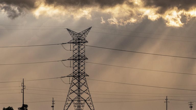 Industrial scene under a thunderstorm