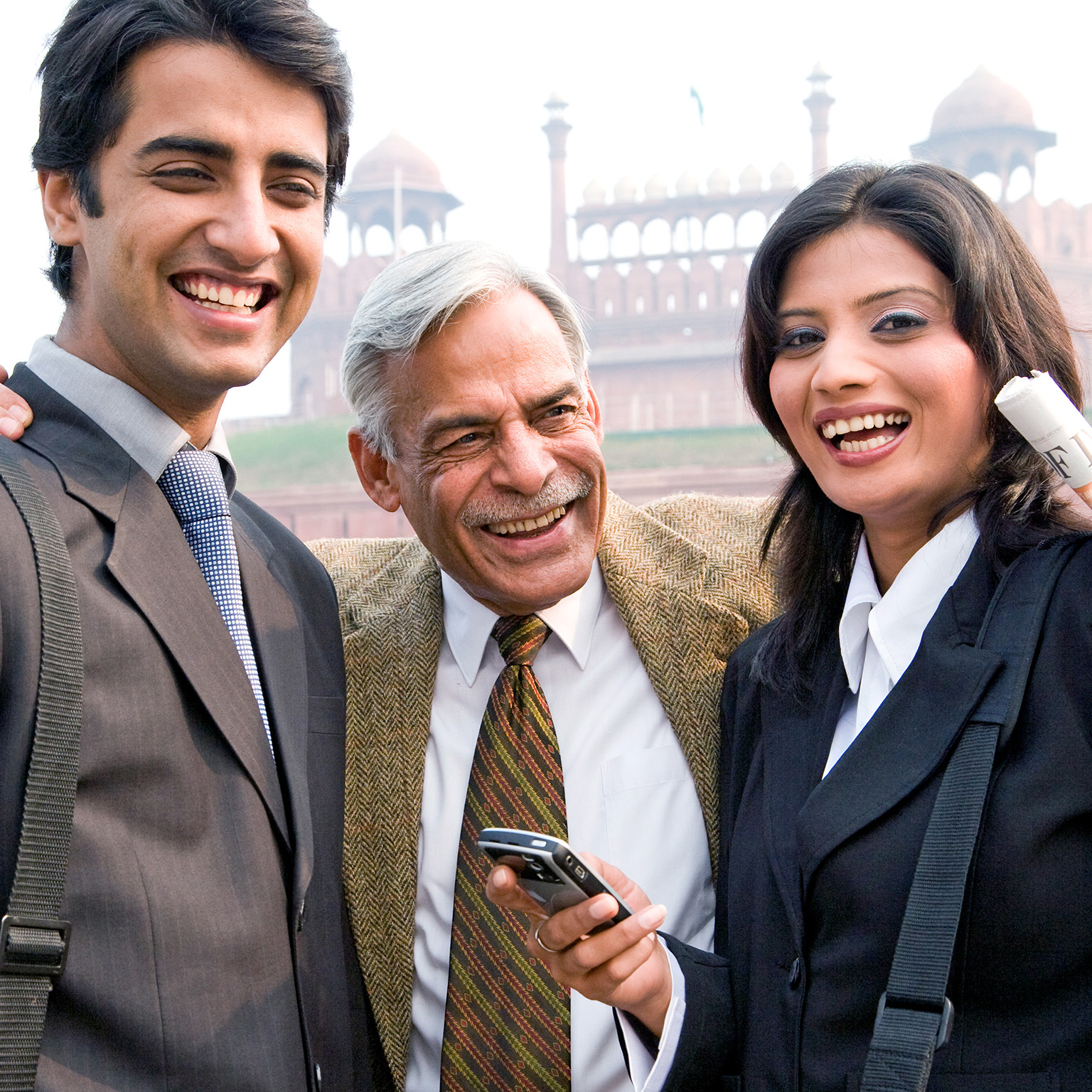 Businesspeople smiling