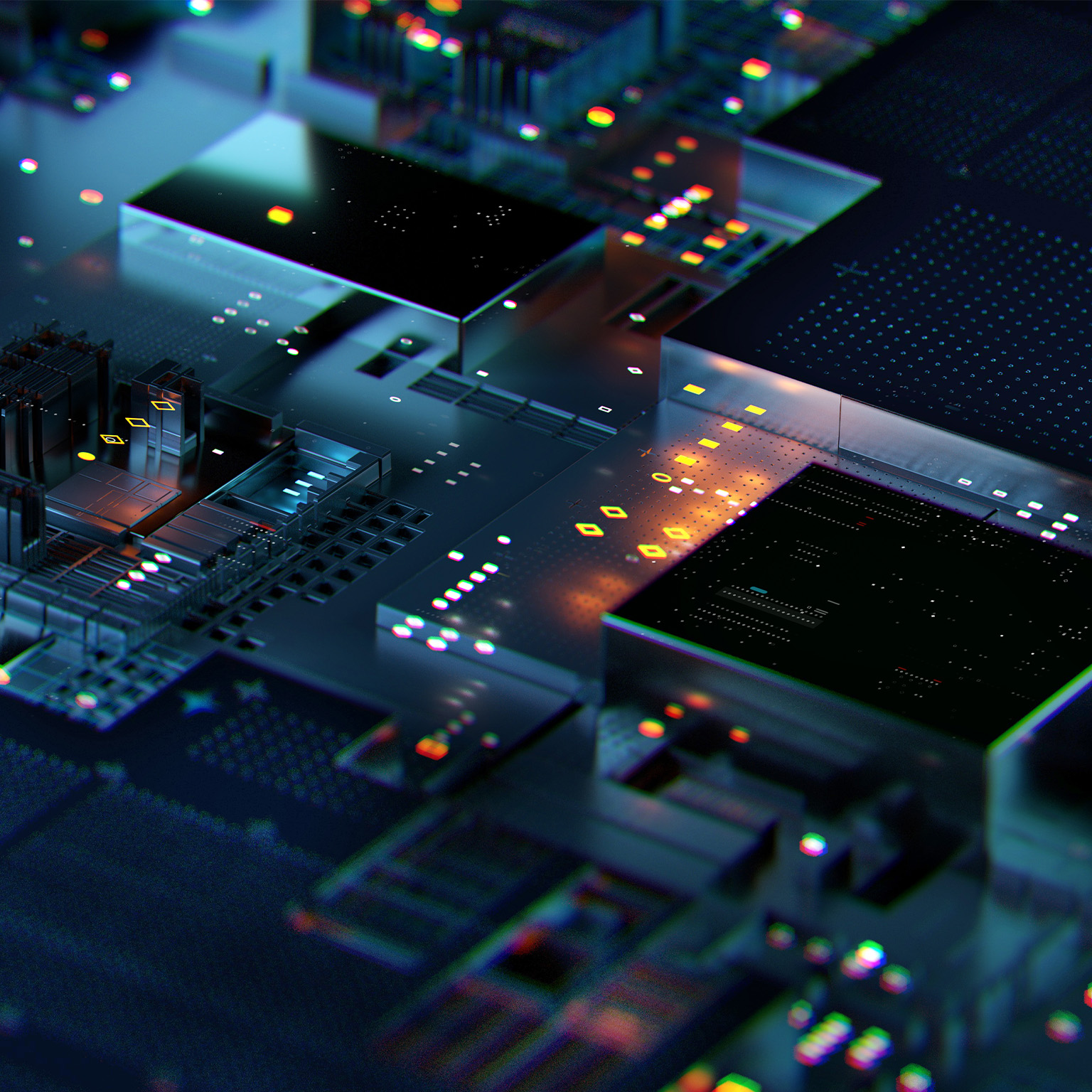 Digital generated image of cityscape data.