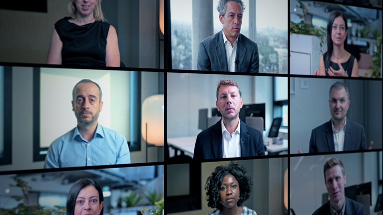 Composite of experts sharing their perspectives on making the case for generative AI in Europe - screen capture