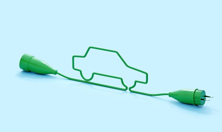 Electric cable in the shape of a car
