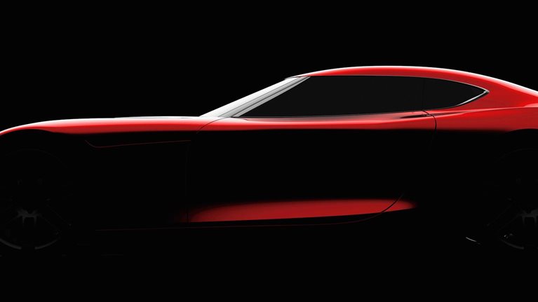 Sports car silhouette on black background