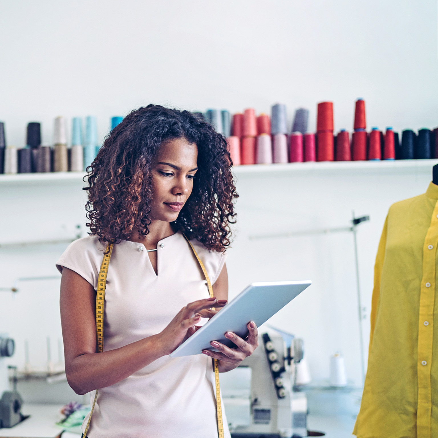 Designer with a digital tablet