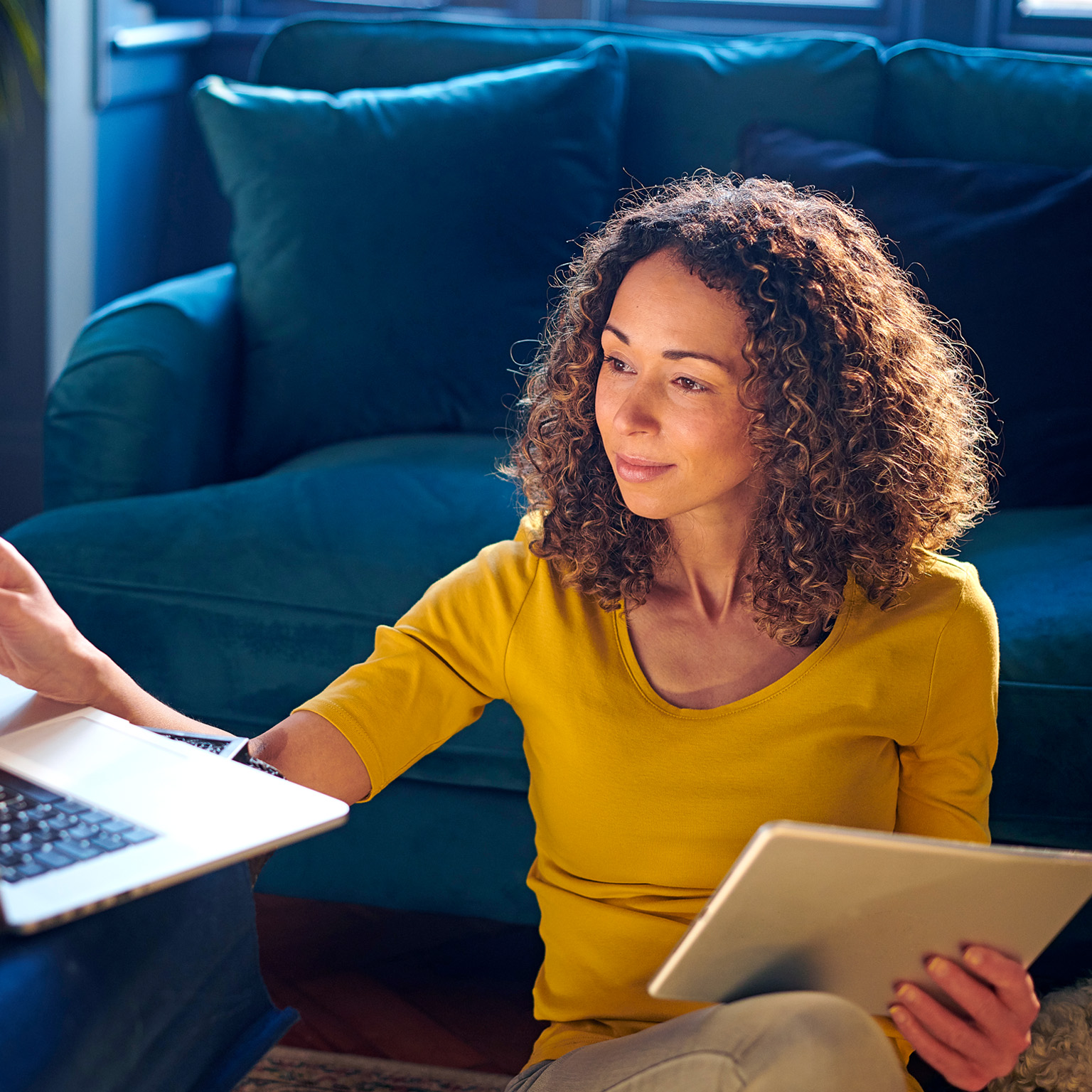 Young woman studying at home