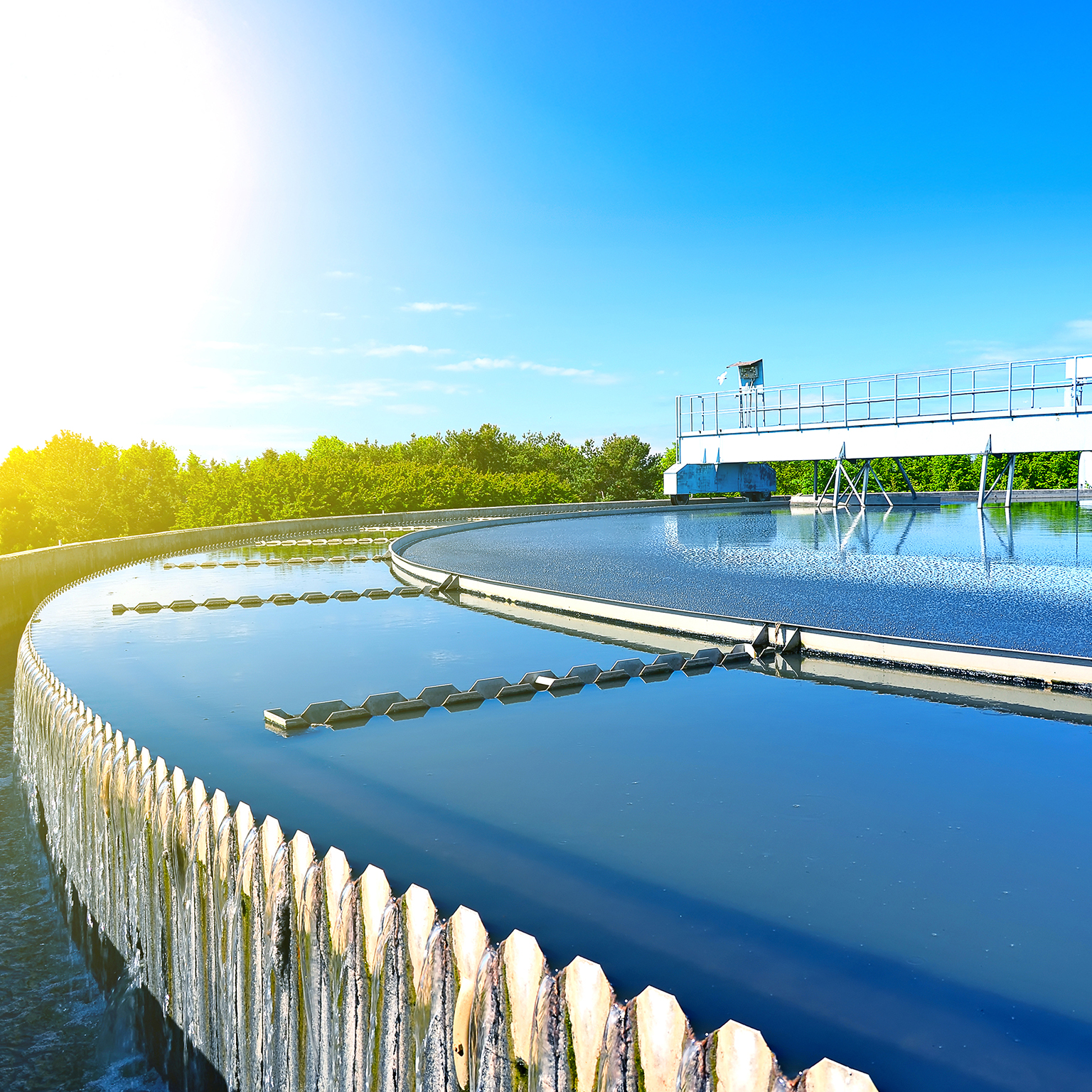 Modern urban wastewater treatment plant.
