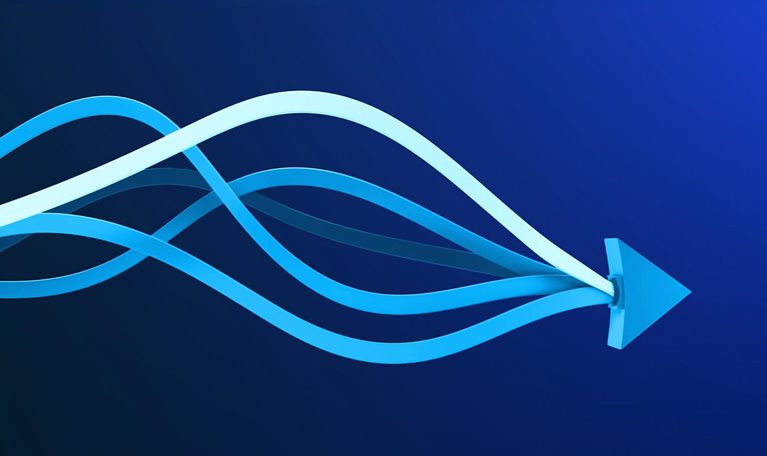 Multiple Colorful Paths Merging into One Arrow - Unity, Success, and Growth