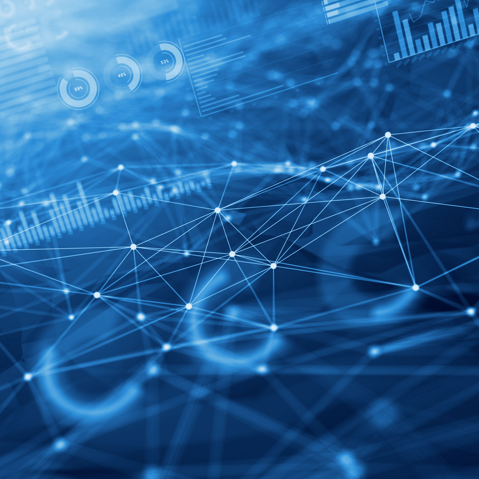 Loopable digital animation of business data on network.