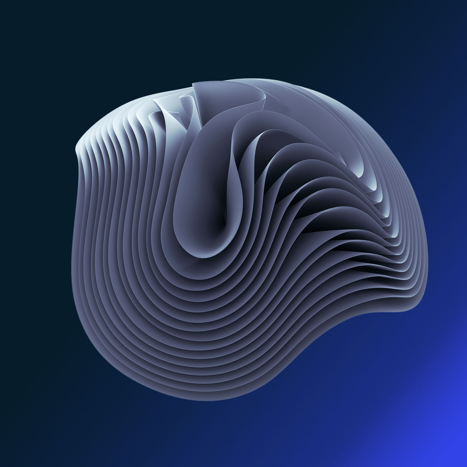 Blue curved swirl object illustration