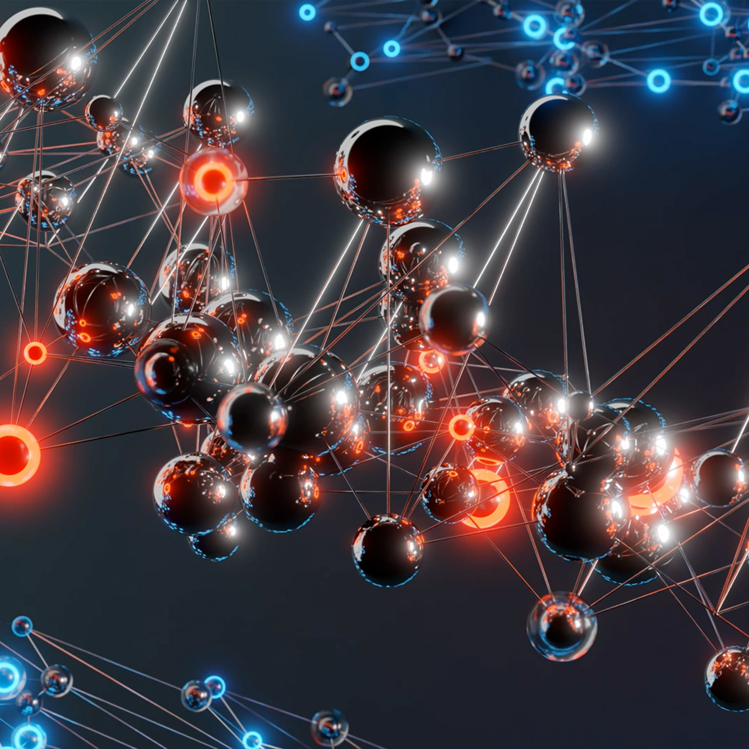 Abstract geometrical background with lines and dots.