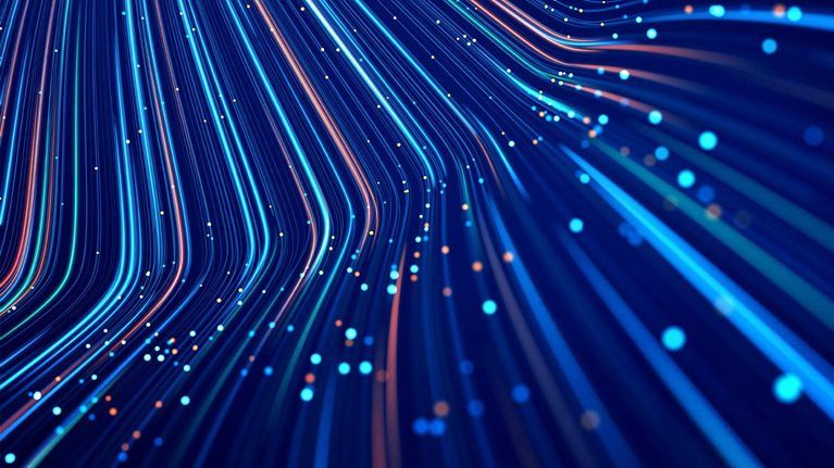Abstract image of data flowing.