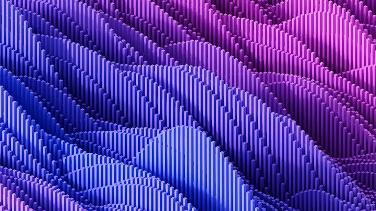 Digitally generated image of multi colored vertical bars. Concept of fintech technology, new banking and investment. Clean design.