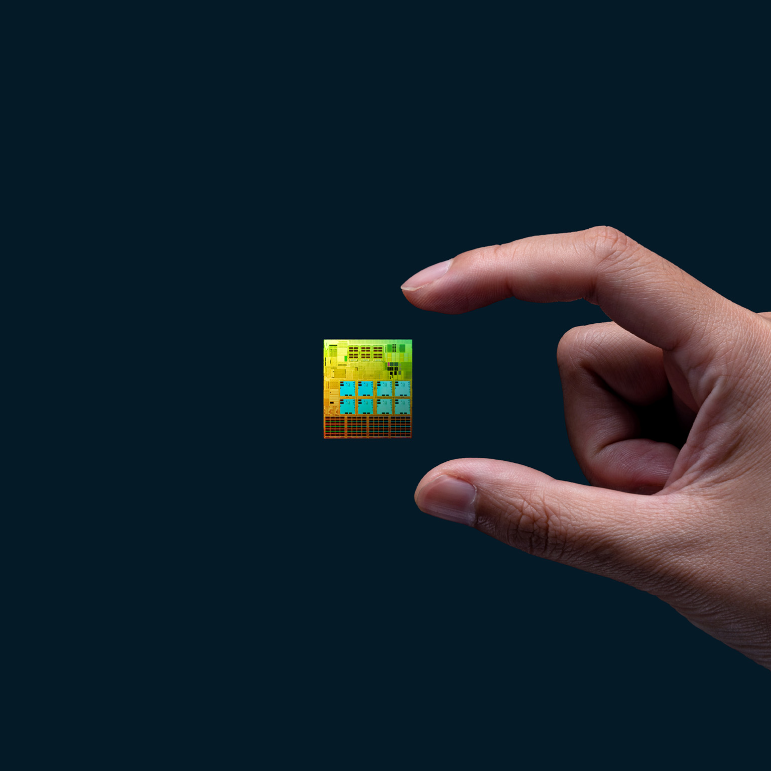 Semiconductor chip levitation between fingers