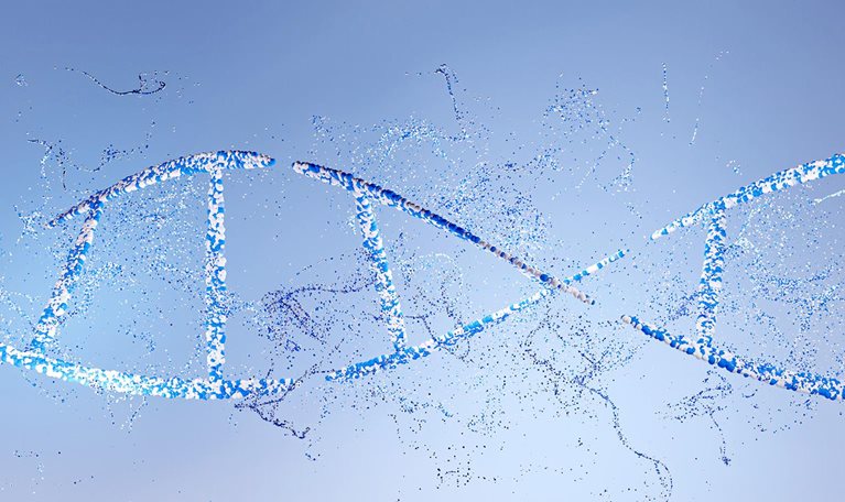 3D render of a biotechnology molecular structure