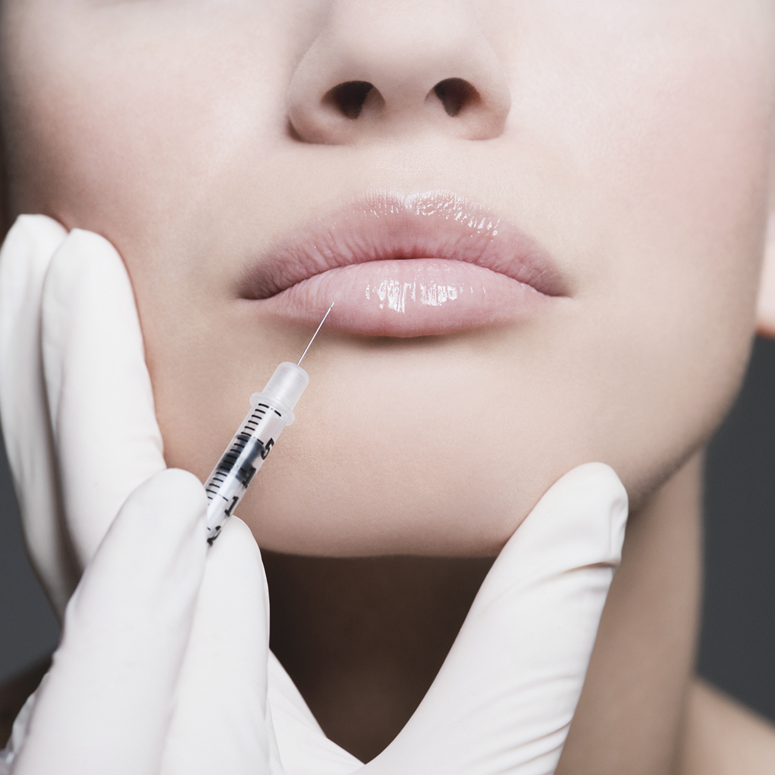 Close up of woman receiving botox