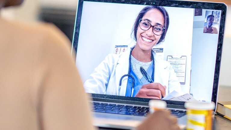 Remote medical appointment - stock photo