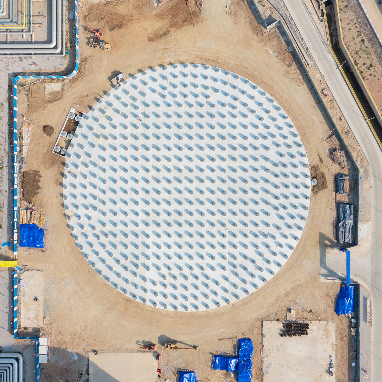 LNG storage tank under construction - stock photo