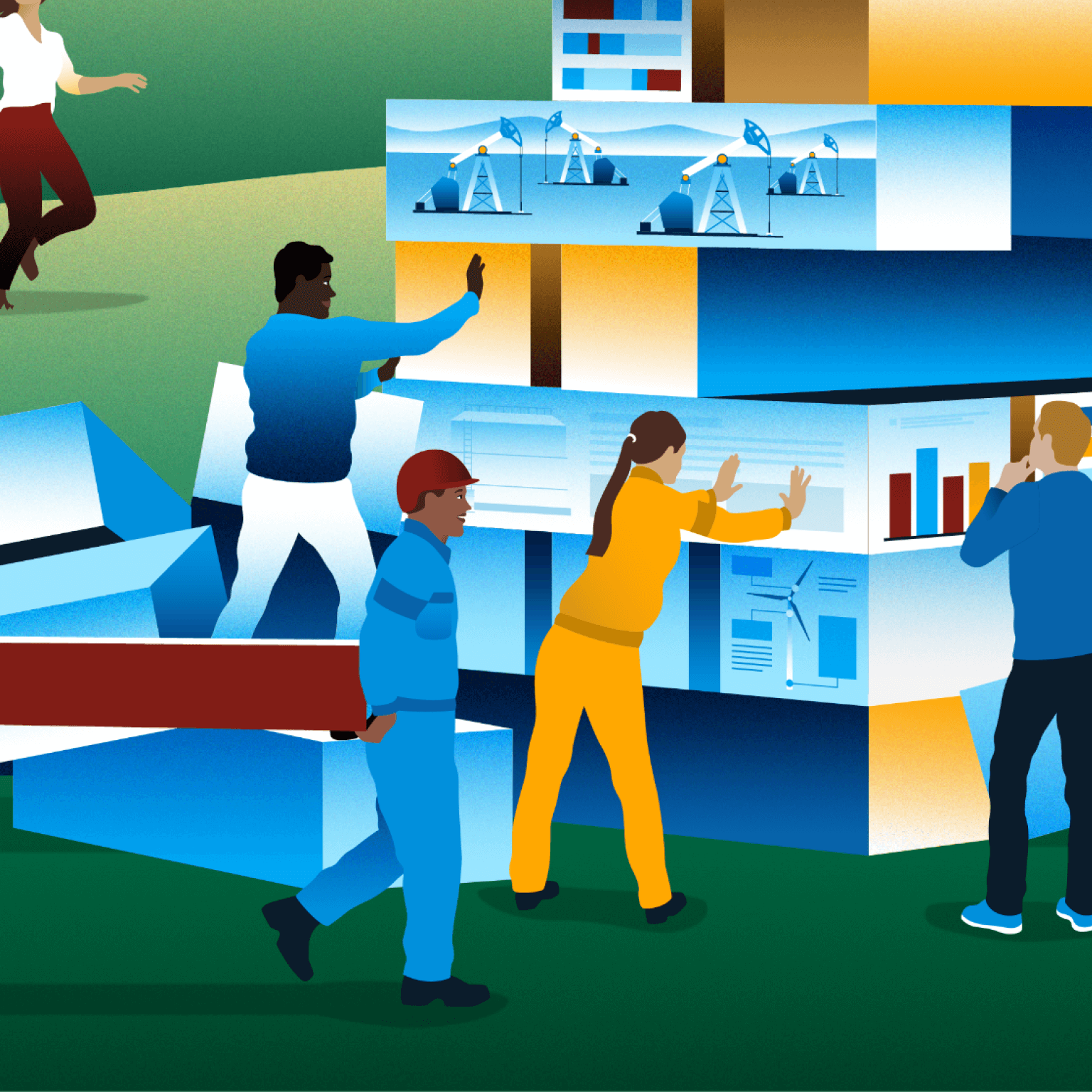 People building structure. - illustration