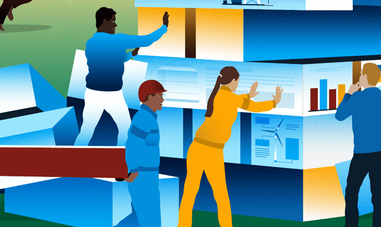 People building structure. - illustration
