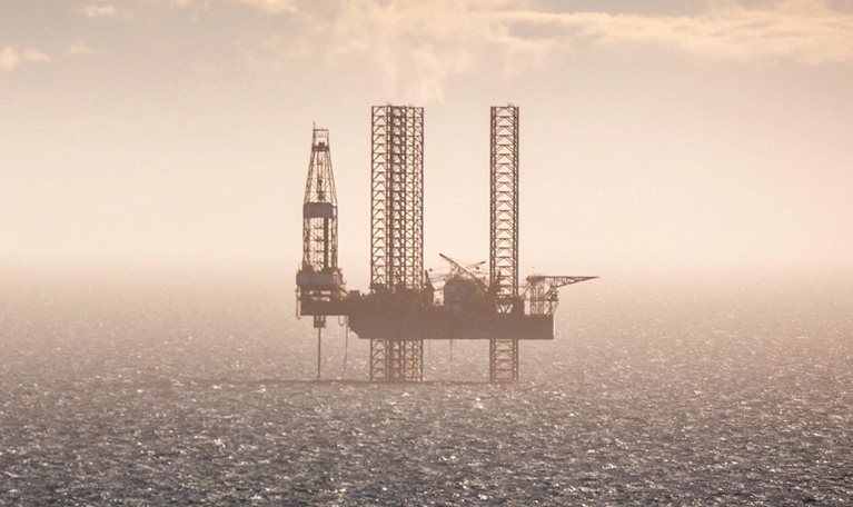 Oil Rig, Alaska - stock photo