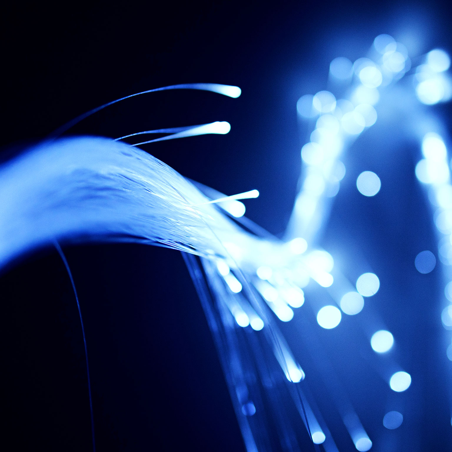 Bunched up led light buds displaying a light patter in blue light.