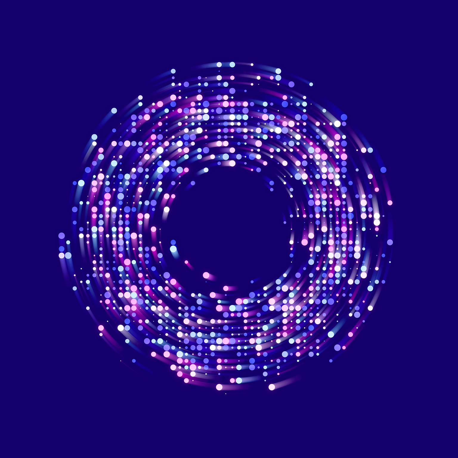 Rotating circle of blue and purple dots