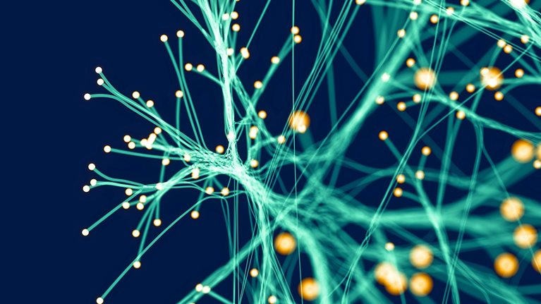 Dots connected by green lines