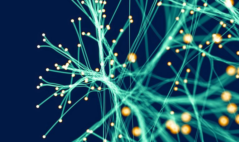 Dots connected by green lines