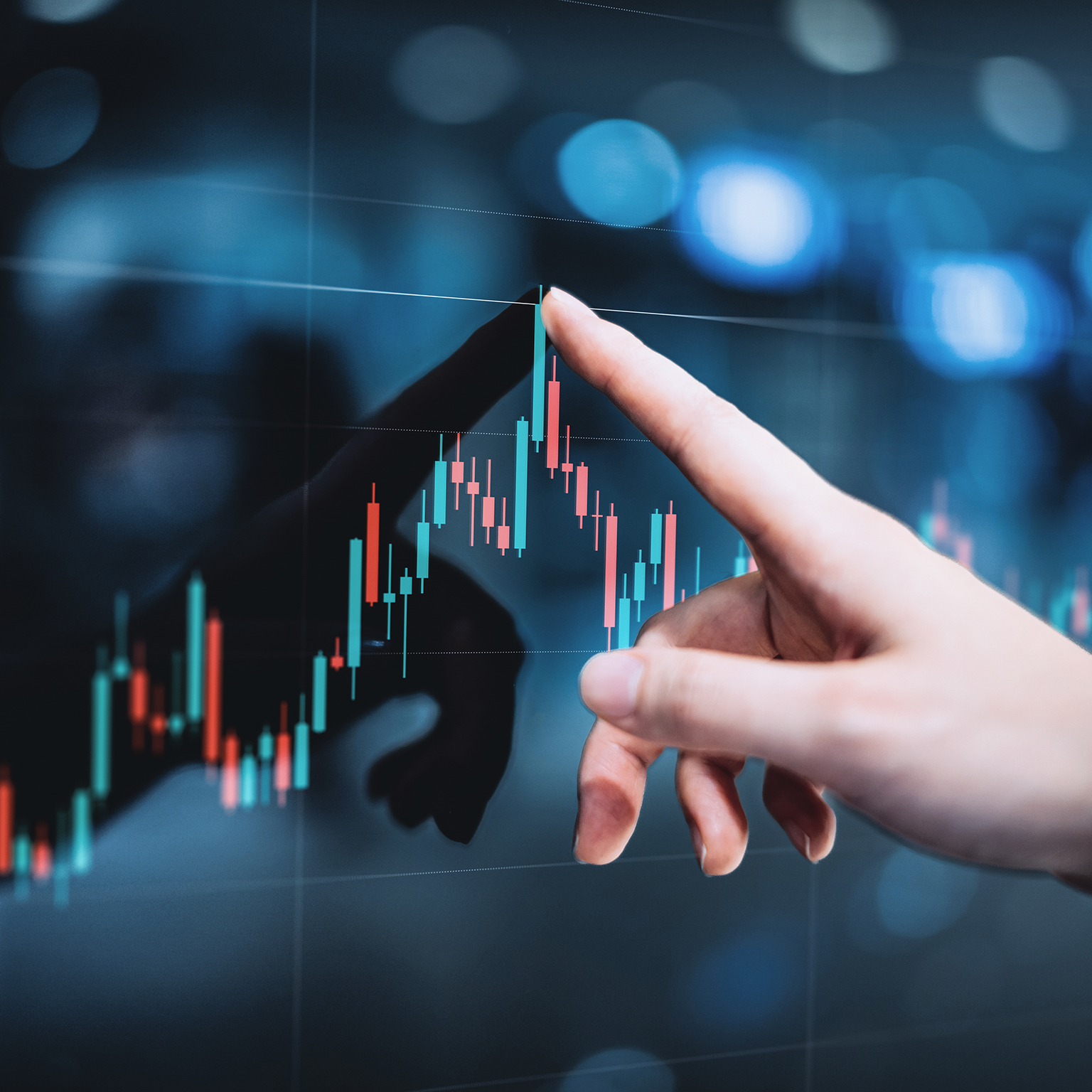 photo finger touching screen